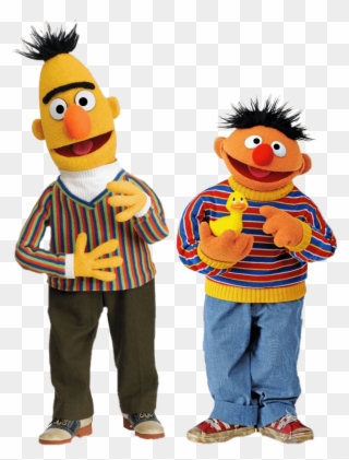 Clip Black And White Download Bert And With Duck Transparent - Bert And Ernie - Png Download