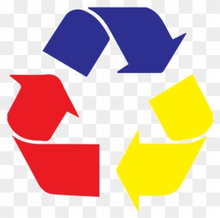 Primary Colors Yellow Blue And The Color - Recycle Symbol Transparent Clipart