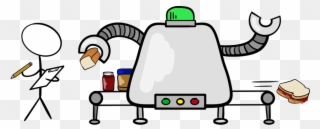 Reviewing Sandwich Making Robot With Clipboard - Peanut Butter And Jelly Sandwich - Png Download