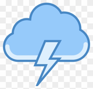 The Icon Is A Stylized Depiction Of A Storm Cloud - Cloud With Lightning Icon Png Clipart