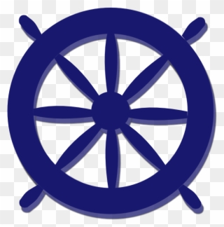 Blue Ship Wheel Clipart - Png Download