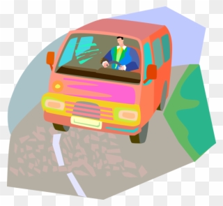 Png Download Driver Drives Image Illustration Of Motorist - Van Clipart