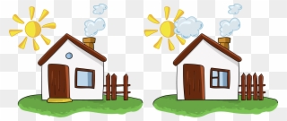 Find The Differences In Houses - House Spot The Difference Clipart