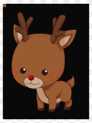 Cute Christmas Reindeer Print Clipart