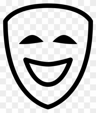 Theatre Mask Free Social Line - Comedy Icon Png Clipart