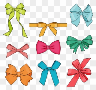 Necktie Drawing Paper Vector Transparent - Christmas Bow Ribbon Drawing Clipart