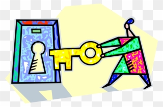 Vector Illustration Of Security Key And Keyhole Clipart