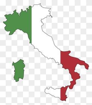2 - Flag Map Of Italy Clipart