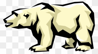 Vector Illustration Of Arctic Polar Bear Threatened - Polar Bear Clipart