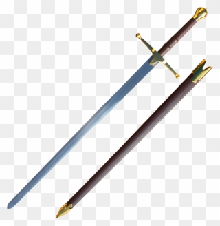 Double William Wallace Sword - Double Gold Sword Png Clipart