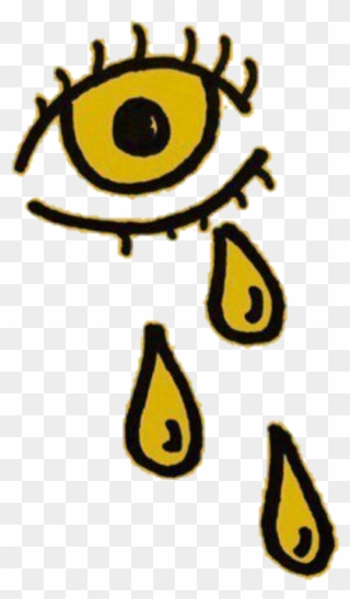 Yellow Amarillo Aesthetic Random Eye Ojo Crying - Aesthetic Yellow Tumblr Transparent Clipart
