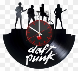 Daft Punk Band Handmade Vinyl Record Wall Clock - Daft Punk Clipart