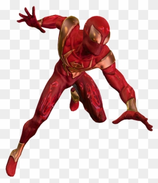 Iron Spider Sit, Iron Spider Jump - Spider Man Shattered Dimensions Suit Clipart
