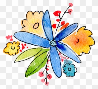 Cool Color Commentary - Das Blumen Aquarell Blumenstrauß-danken Ihnen Karte Clipart