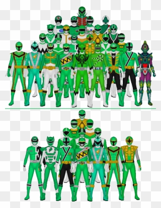 This Is A Group Shot Of Every Red Warrior From The - Every Green Power Ranger Clipart