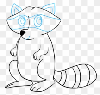 How To Draw Raccoon - Drawing Clipart