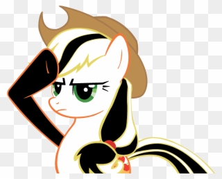 Black And White Of Applejack Salutes - Rainbow Dash Salute Clipart