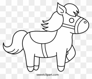 Freeuse Stock Sweet Clip Art Page Of Cute Free - Cute Pony Black And White - Png Download