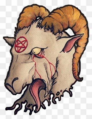 Satan Satanic Goat Blood Bleed Hell Die Kill Pact Devil - Illustration Clipart