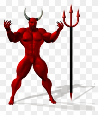 Poser Sharecg - Devil With Trident Clipart