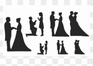 Wedding Silhouette Set Patchwork Cutters - Patchwork Cutters Wedding Silhouette Set Clipart
