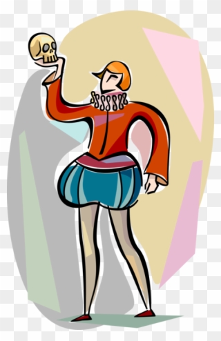 Vector Illustration Of Thespian Actor Performs Shakespeare's - Hamlet Clipart