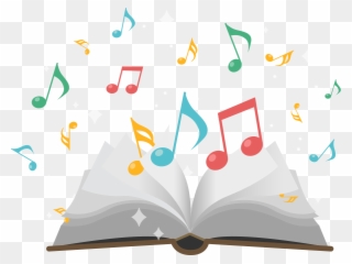 This Is An Open Book With Music Notes Coming Out Of - Book With Music Notes Clipart