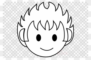 Smile For Boy Cartoon Black And White Clipart