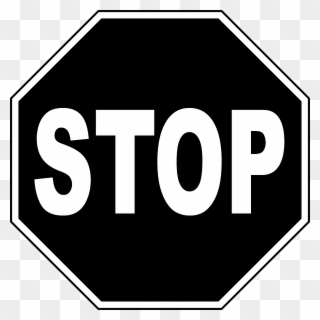 Pin Stop Sign Black And White Clipart - Stop Sign Black And White Png Transparent Png