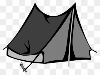 Tree Clipart Tent - Camping Tent Black And White - Png Download