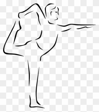 Yoga Clip Black And White Clipart Free - Drawing Of A Person Doing Yoga - Png Download