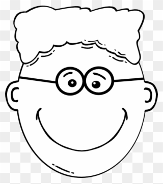 Picture Stock Boy Flat Top Glasses - Cartoon Boy Face Clipart