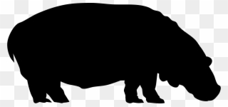 Hippopotamus By Rones Clipart By Rones - Hippo Silhouette Png Transparent Png
