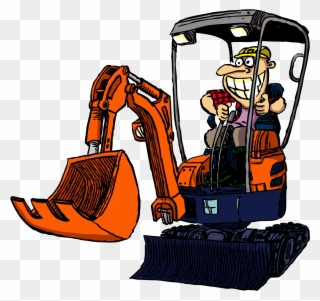 Cartoon Excavator Operator Clipart