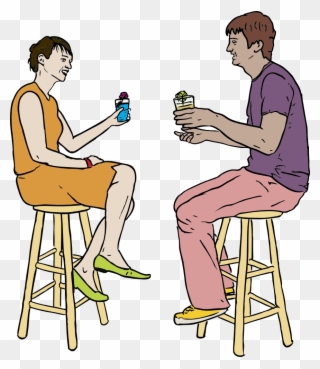 Clip Art Details - Couple In Bar Cartoon - Png Download