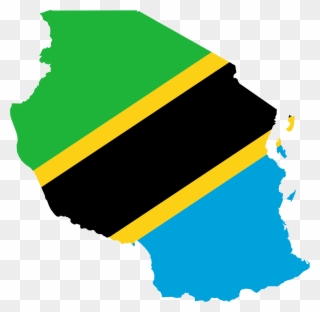 Flag Map Of Tanzania Drapeau Bandiera Clipart - Tanzania Flag Map - Png Download