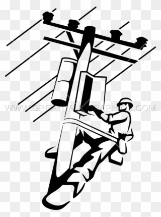 Electrical Clipart Lineman - Lineman Clipart Black And White - Png Download