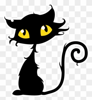 Halloween Black Cat Clipart - Halloween Black Cat Png Transparent Png