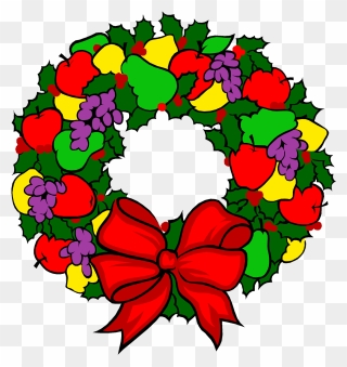 Wreath Floral Design Flower Christmas Day Clip Art - Rainbowwreath Square Car Magnet 3" X 3" - Png Download