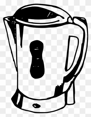 Black And White Electric Kettle Teapot Kitchen - Kettle Clipart Black And White - Png Download