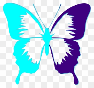 Purple And Teal Butterfly Clipart