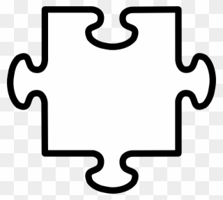 Jigsaw Piece Black And White Clipart