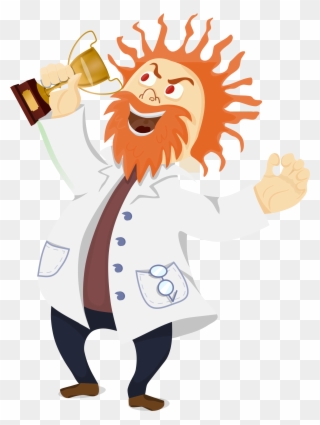 Mad Scientist With A Trophy Icons Png - Scientist Png Clipart