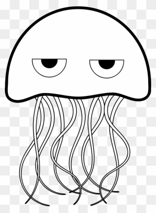 Picture Coloring Book Big Image Png - Easy Colouring Pages Of Jellyfish Clipart
