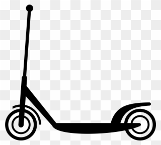 Kick Scooter Motorcycle Moped Electric Vehicle - Scooter Black And White Clipart - Png Download
