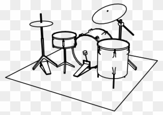 Drum Kits Line Art Percussion Musical Instruments - Drum Kit Line Drawing Clipart