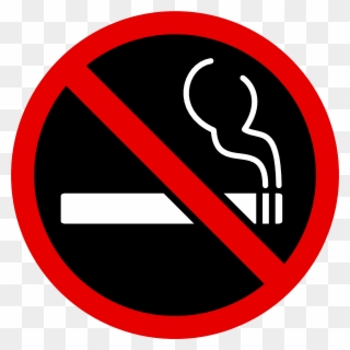 No Smoking Cliparts - Black No Smoking Sign - Png Download