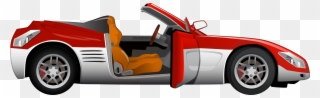 Red Cabriolet Sport Car Png Clip Art - Sports Car Transparent Png