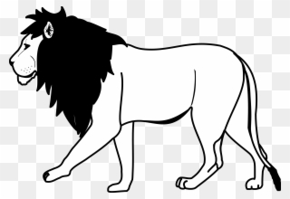Drawn Lion Artwork Black And White - Lion Clip Art Black And White - Png Download