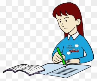 An Unreasoned Attack On The Airport - Girl Writing In Diary Clipart - Png Download